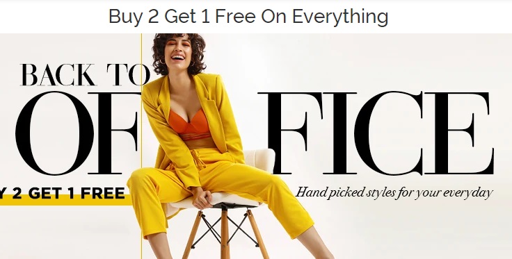 India Desire : Zivame Back To Office Sale: Buy 2 And Get 1 Free On Everything